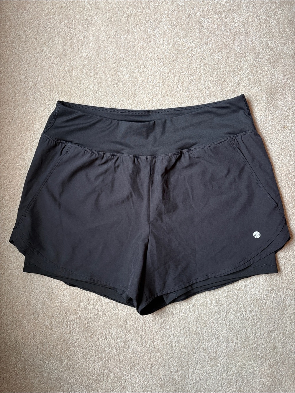 Apana Black Athletic Running Shorts with Inner Brief